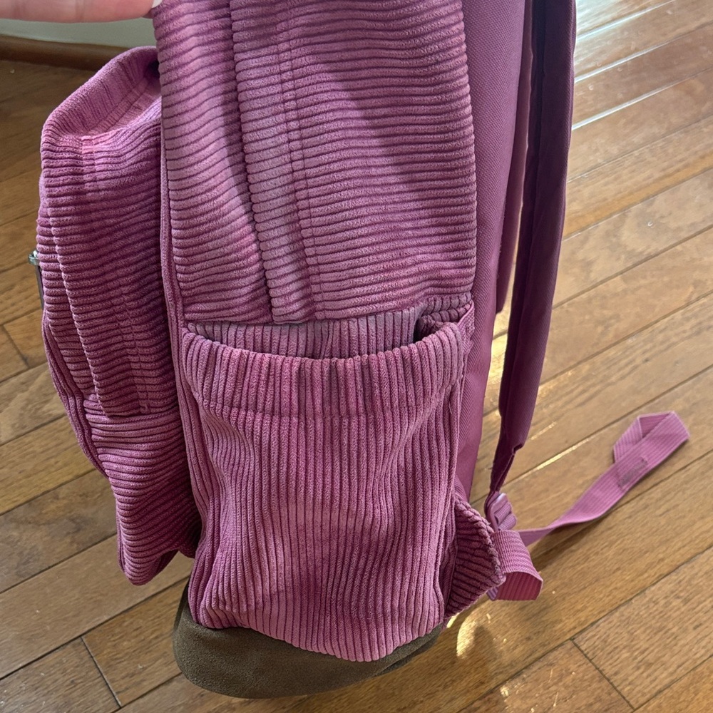Jansport Corduroy Backpack in Pink and Brown - Picture 2 of 8